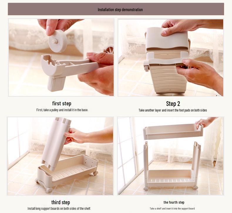Ultra-Narrow 10CM Storage Rack with Wheels for Kitchen, Bathroom, Refrigerator Gap, and Living Room. Floor-Standing Cart.