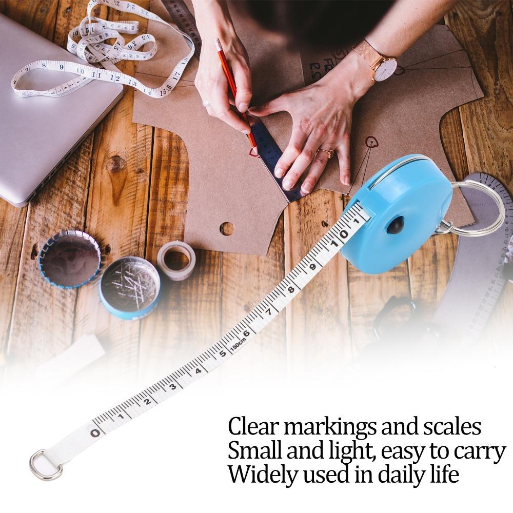 2Pcs Retractable Design Soft Tape Measure Mini Keychain Tape Measure For Body Measurements