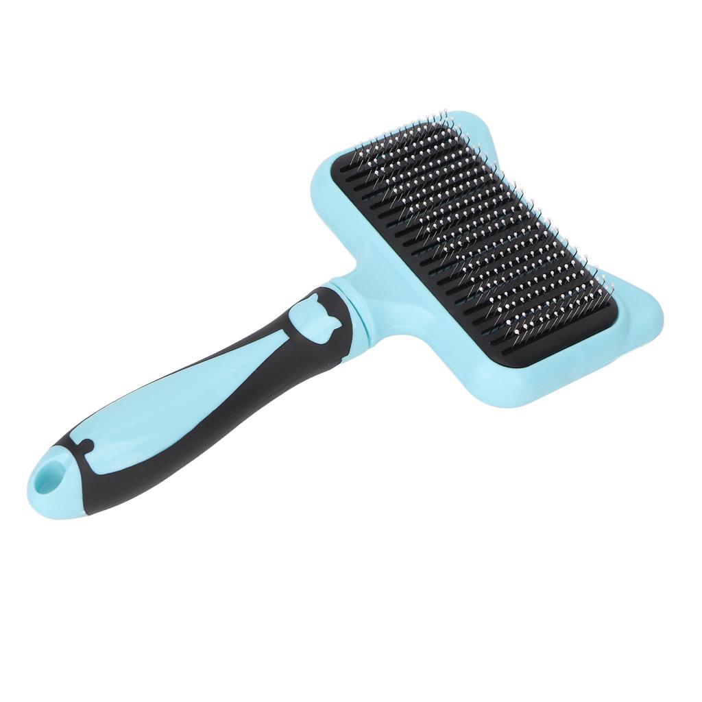 Cat Grooming Brush 140 Degree Curved Teeth Massage Function Pet Self Cleaning Brush with Resin Protection Point Blue