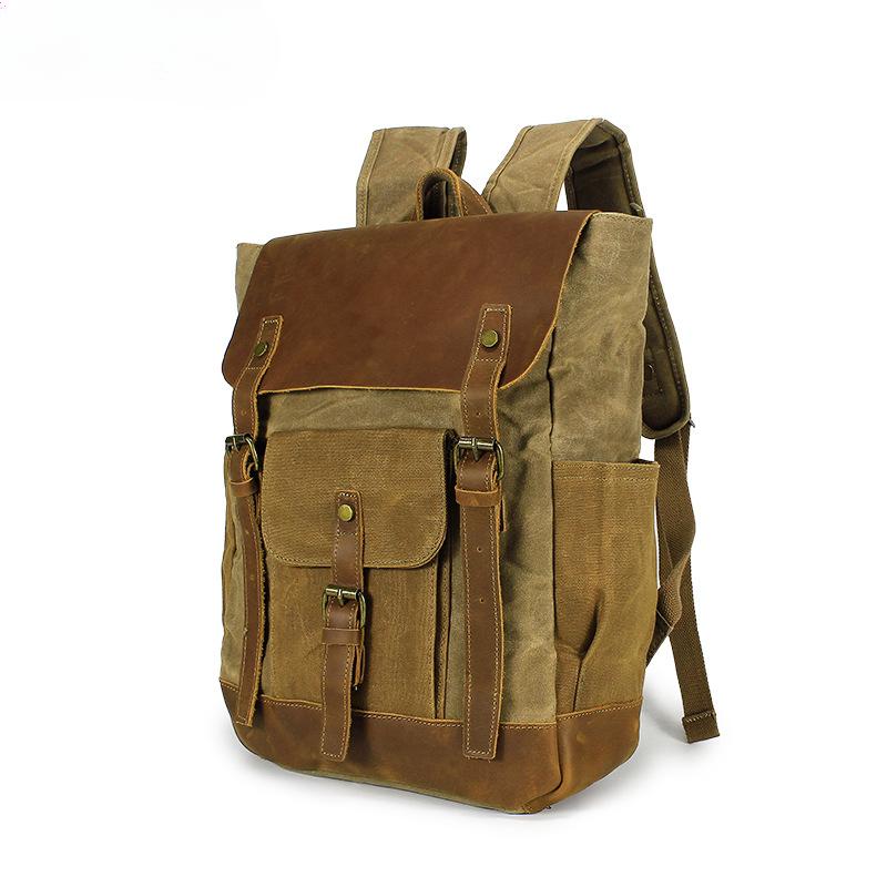 Canvas Backpack Men's Outdoor Sports Hiking Bag Travel Backpack Student Bag