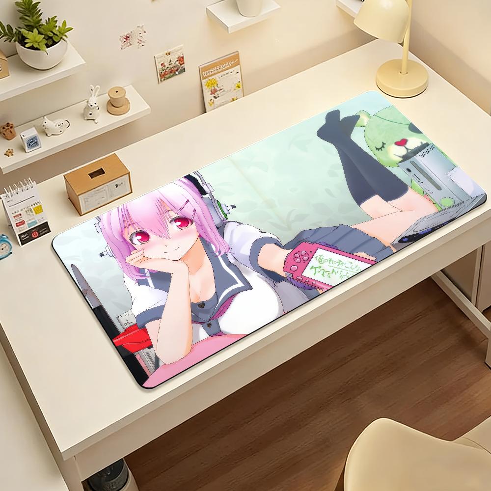 Gaming Mouse Pad Large Desk Mat Antislip Stitched Edges Stylish Nurse Anime Print Extended Keyboard Mat for Gamer Office