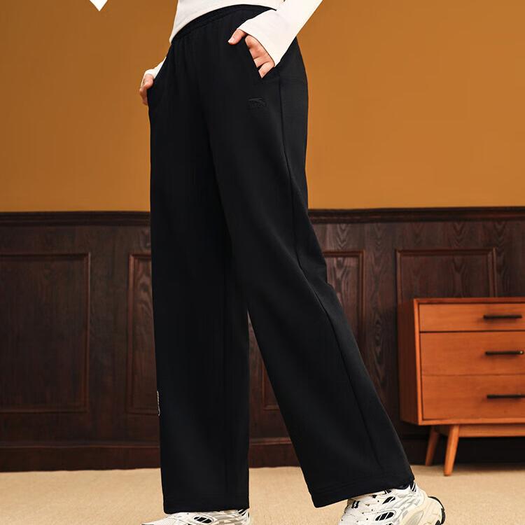 Anta Lifestyle Series Letter Mid-Rise Breathable Versatile Straight-Leg Sports Pants Women bottoms 162538310-2