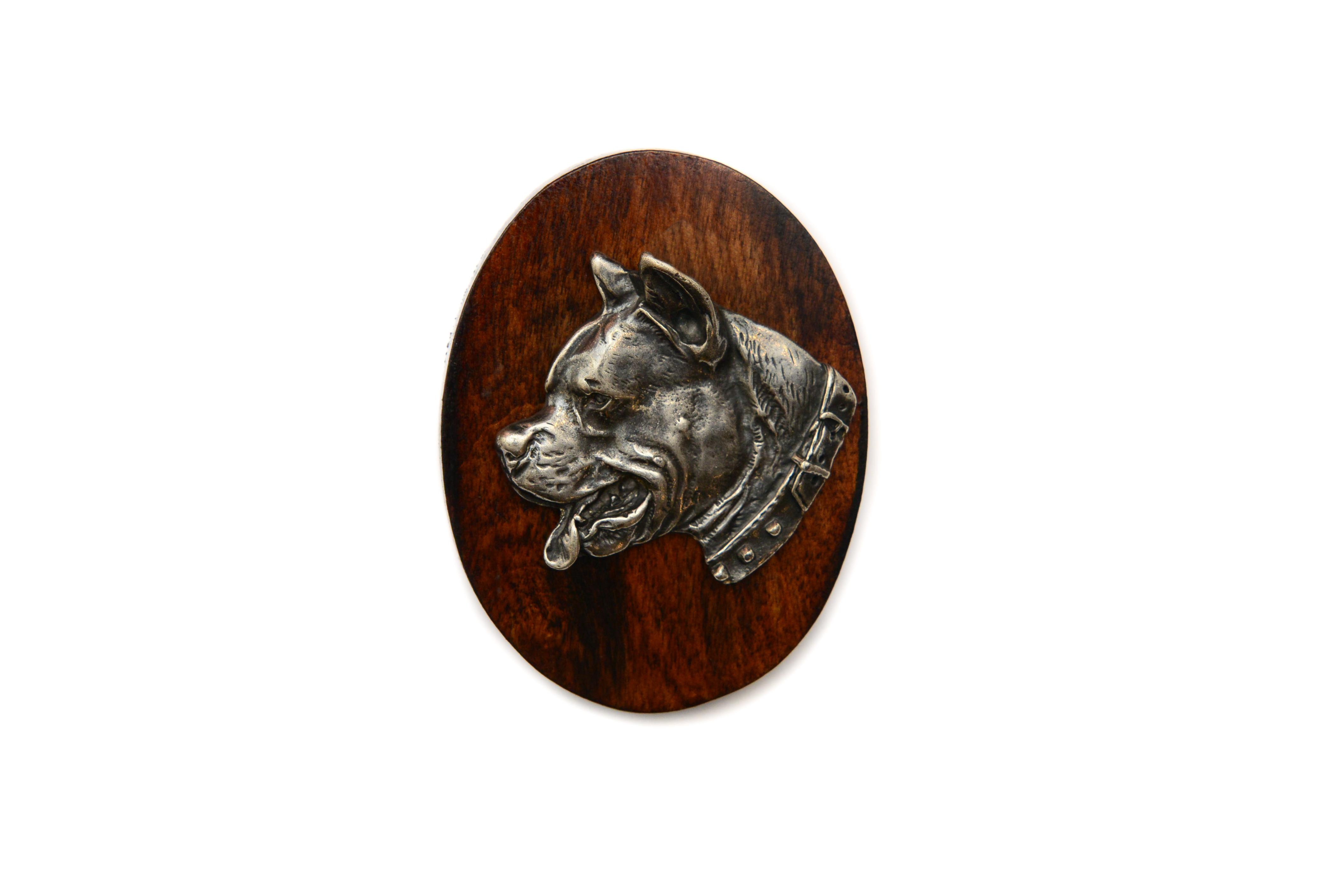 

American Staffordshire Terrier, Amstaff I - Dog show brooch, starter number clip, dog pin by Art-Dog коричневий