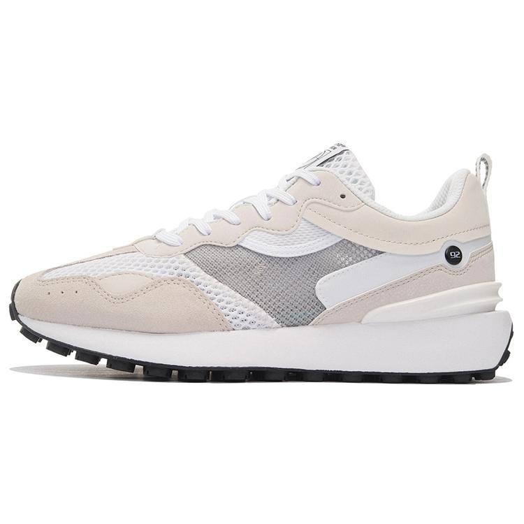 New LiNing Fangyuan Classic Cushioning Anti Slip And Wear Resistant Low Top Sports Casual Shoes Women's White Sand Gray AGCS018-1