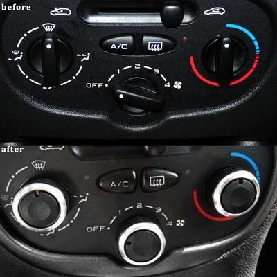Car AC Knob for Peugeot 206 207 2006-2011 for Citroen C2 2007-2011 3Pcs Air Conditioning Heat Control Switch Button Knob