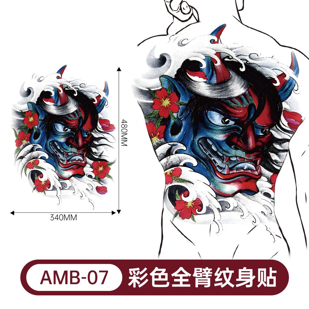 Full back tattoo sticker, large image,environmentally friendly and waterproof.Back tattoo:Guan Gong,Carp,Zhao Zilong,Erlang Shen