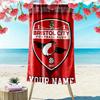 Custom Name Bristol City Fc Print Beach Towel, Large Soft Quick Dry Towel for Beach Camping Swimming