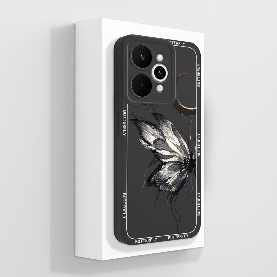 Trendy Butterfly Case For Realme 15 Pro 5G Soft Liquid Silicone Anti Drop Bumper Cover For Realme15 15Pro Full Protective Funda