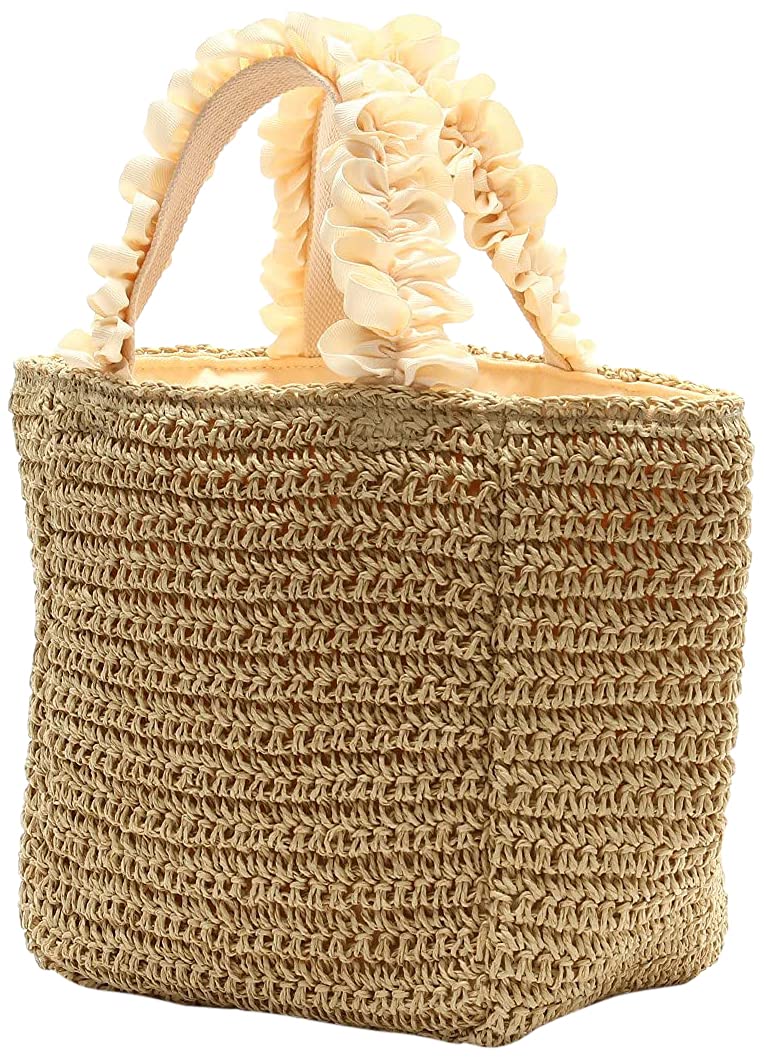 

Name Basket Bag Tote Frill Basket Large Freestanding Drawstring Bag x [No But] Women s (Beige Off-White)