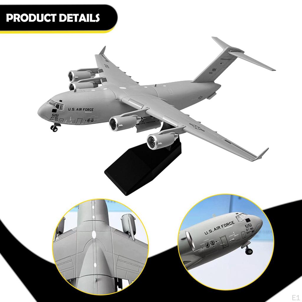 1/200 US Transport Aircraft with Stand Collectible Diecast Plane Model Transporter for Shelf Bar