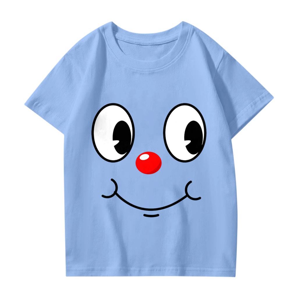 Modische Rundhals-Kurzarm-Arbeitskleidung bedruckte Oberteile für Kinder-Sommeroberteile