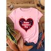 Women's Short Sleeve T-Shirt Valentine's Day Graphic Print with Heart Sparkling Stars "Happy Valentine's Day" Aesthetic Clothes
