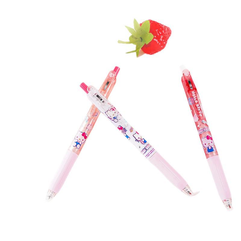 Hello Kitty Sanrio Black Click Pen - Student Exam Special, Smooth ST Nib