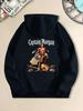 Men's Cozy Christmas Captain Print Hoodie Casual Stylis