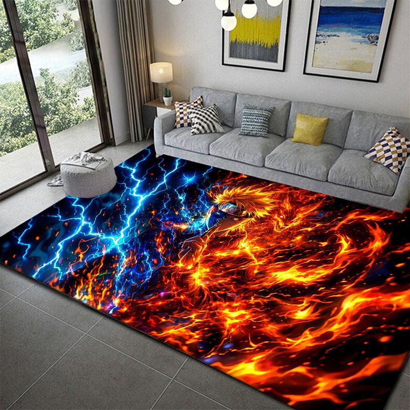 Naruto Mystic Ninja Symbol Area Rug Soft Washable Non-Slip Mat for Living Room