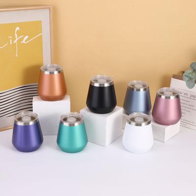 Creative 304 Stainless Steel Eggshell Glass Thermal Insulation Mini Red Wine Glass Simple Men and Women