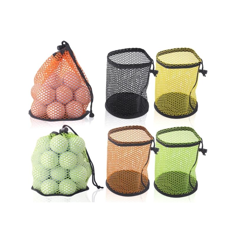 Pack of 4pcs Large Golf Ball Mesh Bags Can Hold 50 Balls Each Polyester Storage Organiser for Sports Gear