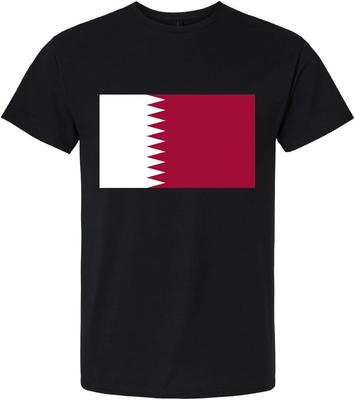 Qatar Flag Tee Unisex T-Shirt for Men Or Women, Black