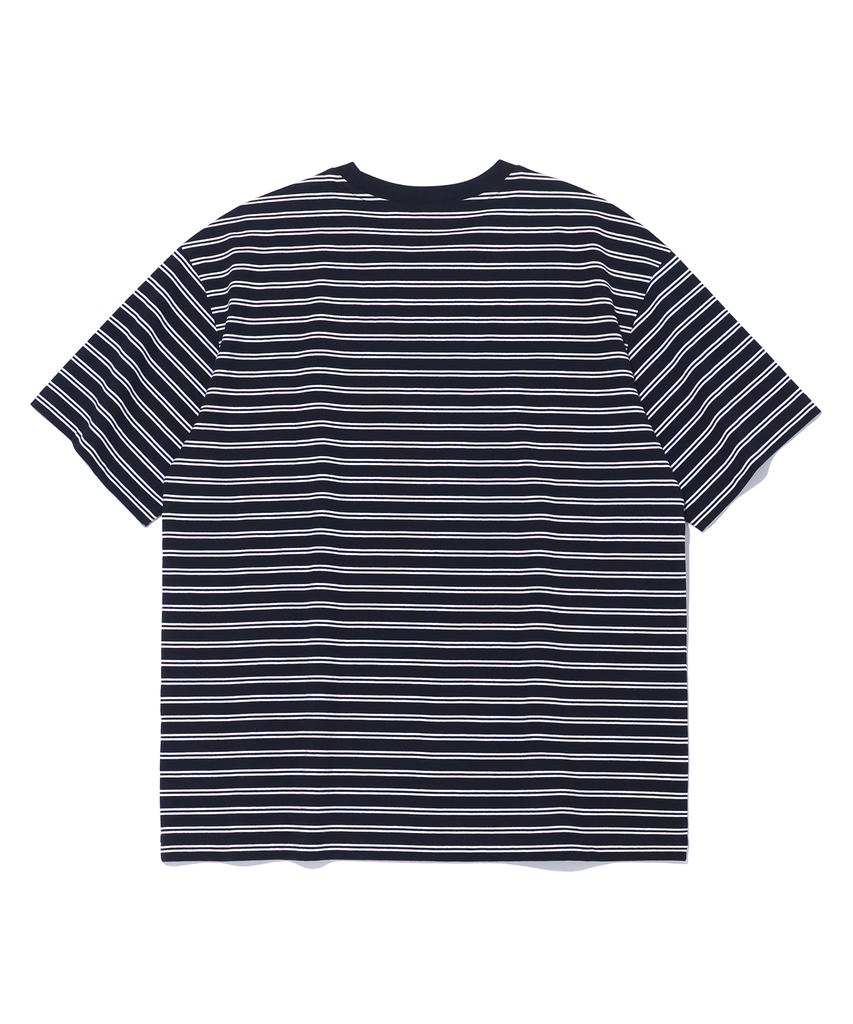 RAYFIKERS Striped Embroidered Short Sleeve Mq2Tu276_Black