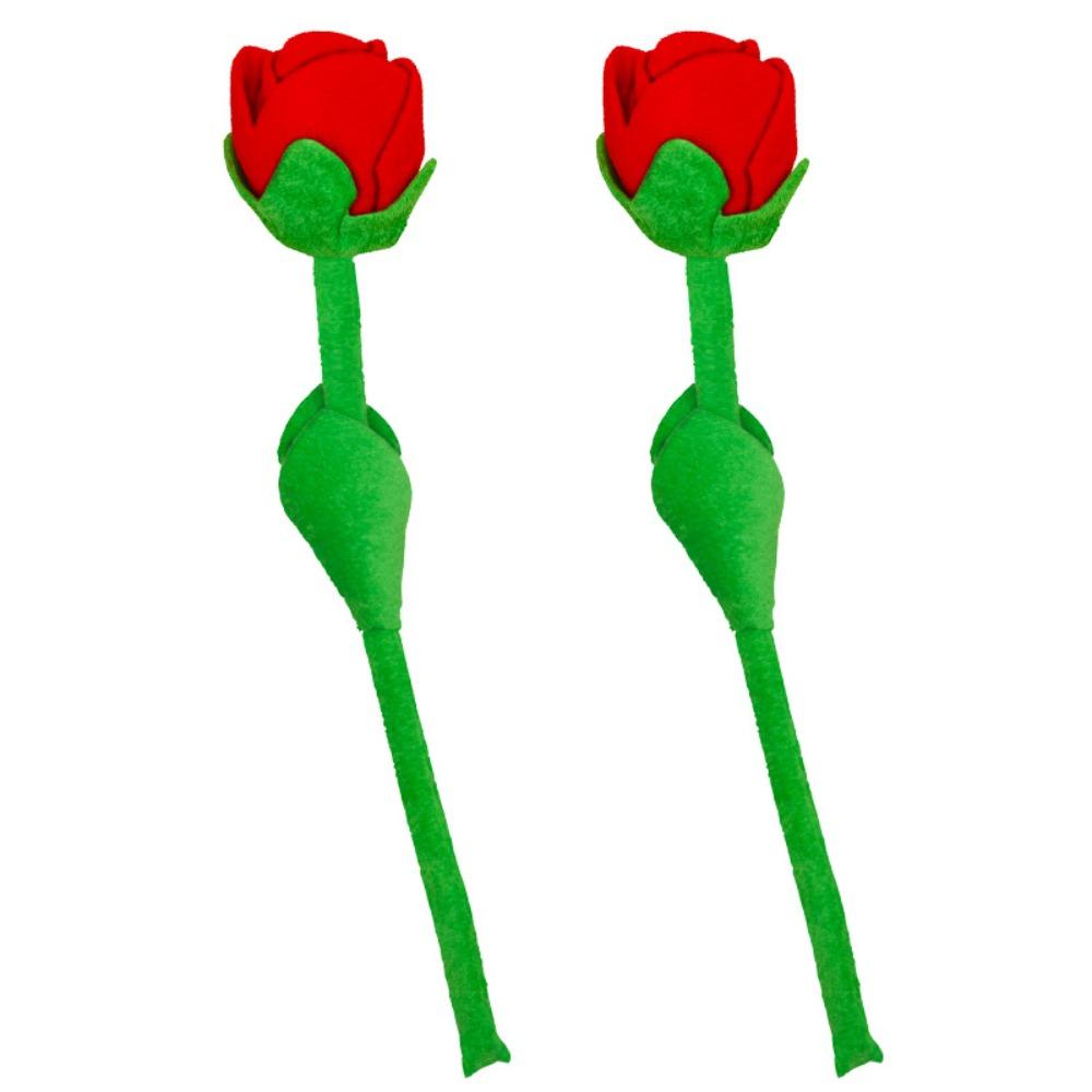 

2Pcs Romantic Fabric Rose Bouquets Red 35/45/65CM Soft Exquisite Bendable Stems Artificial Rose Flowers Valentine s Day 35cm
