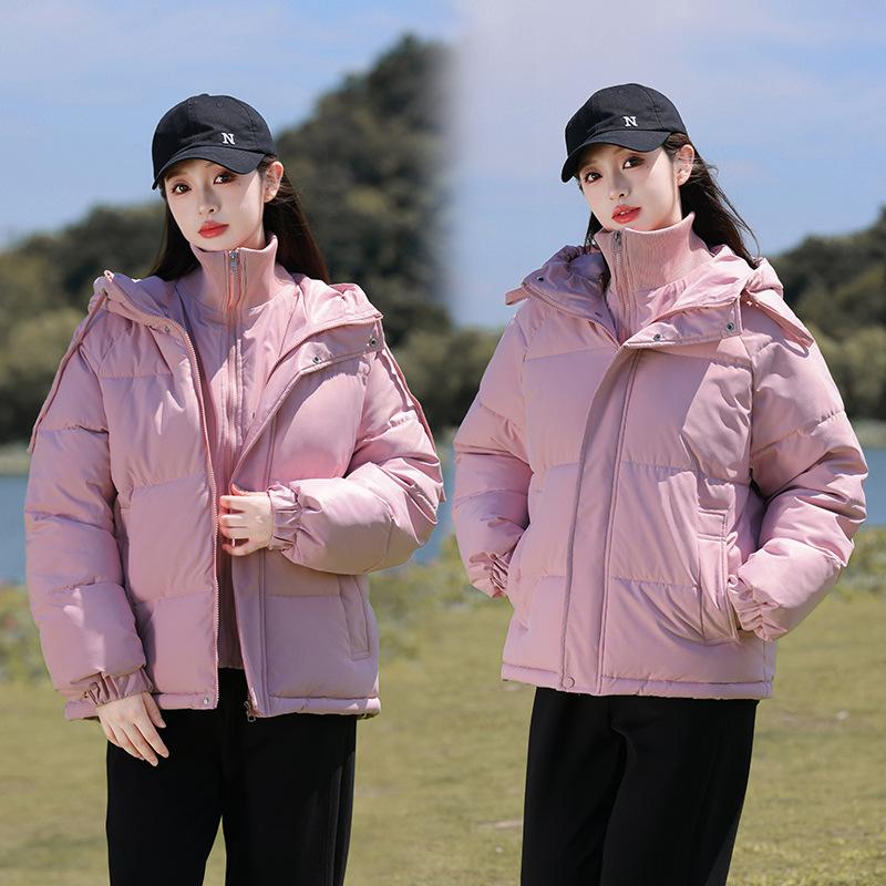 Fake Two-piece Stand Collar Hooded Warm Cotton Coat Winter Jacket