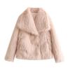 Women's Loose Lapel Faux Fur Coat, Fashion Solid Color Elegant Warm Furry Outwear For Women, European American Style Crossborder Female Jacket