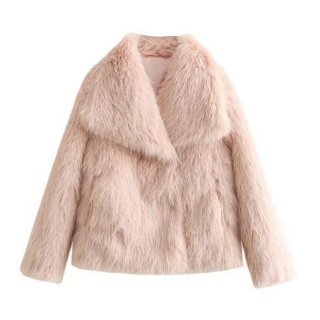 Women's Loose Lapel Faux Fur Coat, Fashion Solid Color Elegant Warm Furry Outwear For Women, European American Style Crossborder Female Jacket