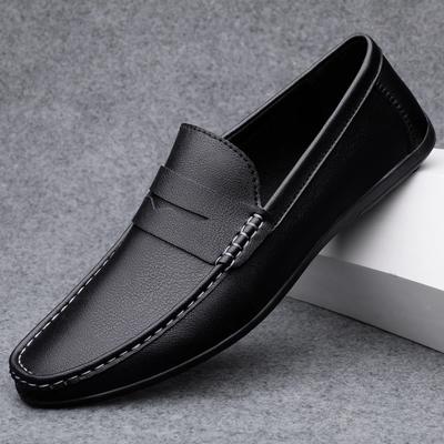 Skórzane męskie buty lato nowe buty do jazdy płaskie casualowy styl męskie buty modne outdoorowe leniwe mokasyny męskie buty