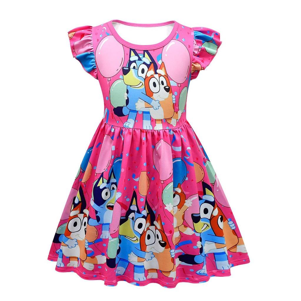 Bluey Bingo Print Cosplay Dress For Kids Halloween Or Theme Party Ready!
