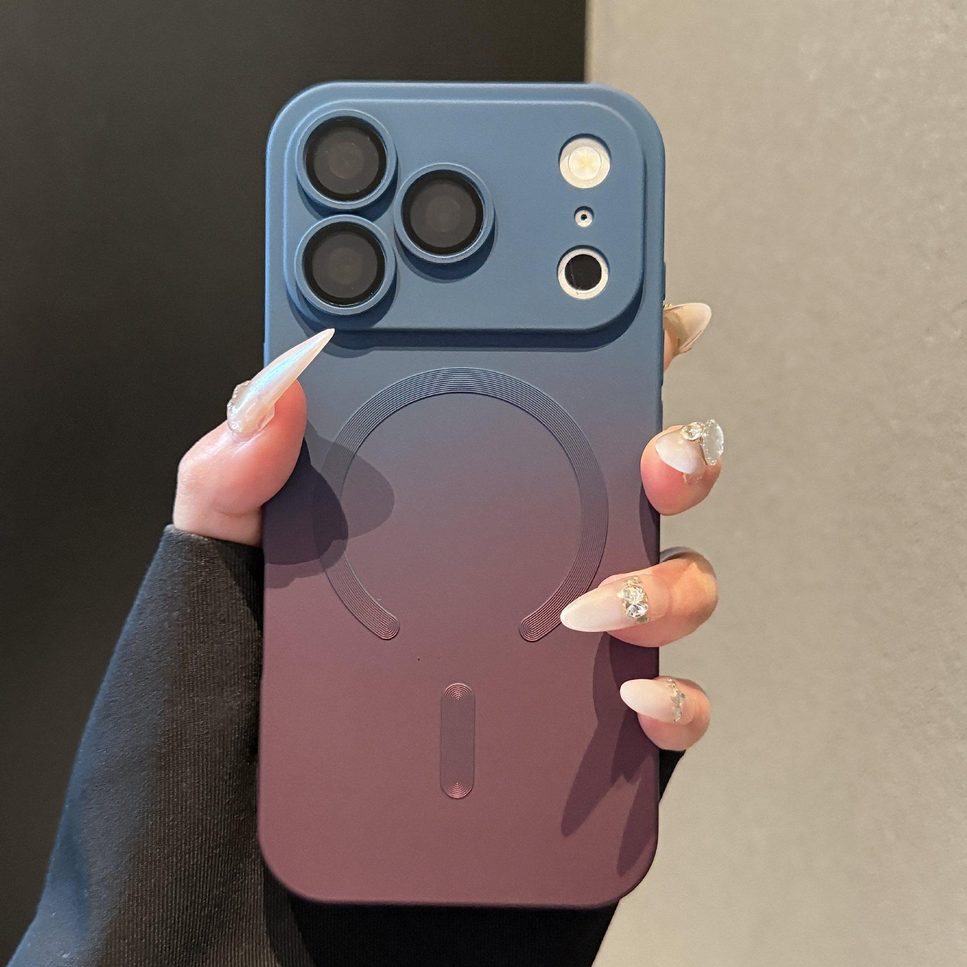 Compatible Gradient Magnetic Case with Lens Film for Apple iPhone 17 Pro Max/16/15 iPhone 16