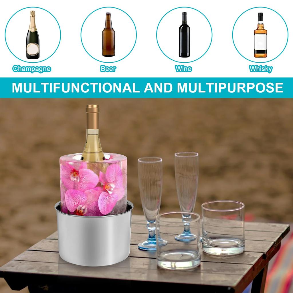 Champagne Ice Mold Bucket DIY Flower Ice Bucket Mold Practical Ice Mold Wine Bottle Chiller Versatile Ice Mold Bucket DIY Ice