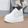 Fashion 10CM Microfiber Leather Vulcanize Women Casual Platform Wedge Chunky Sneakers Spring Autumn Shoes Size 34-40