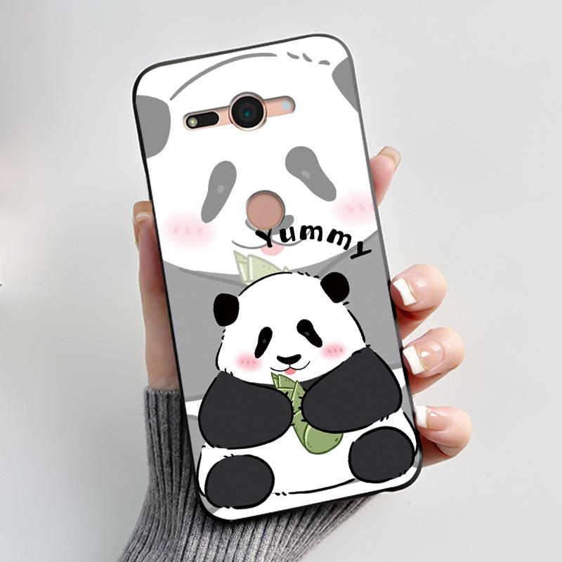 Per Sony Xperia XZ2 Compact H8324 H8314 Custodia Estetica Moda Gatto Carino Cartone Animato Antiurto Nero Silicone Morbido Sottile Cover Posteriore