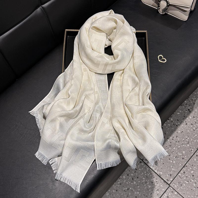 Spring And Summer Long Silk Scarves, High-End Versatile Tencel Cotton Scarves, Air-Conditioned Rooms, Neck Pads, Shawls, Travel Outfits