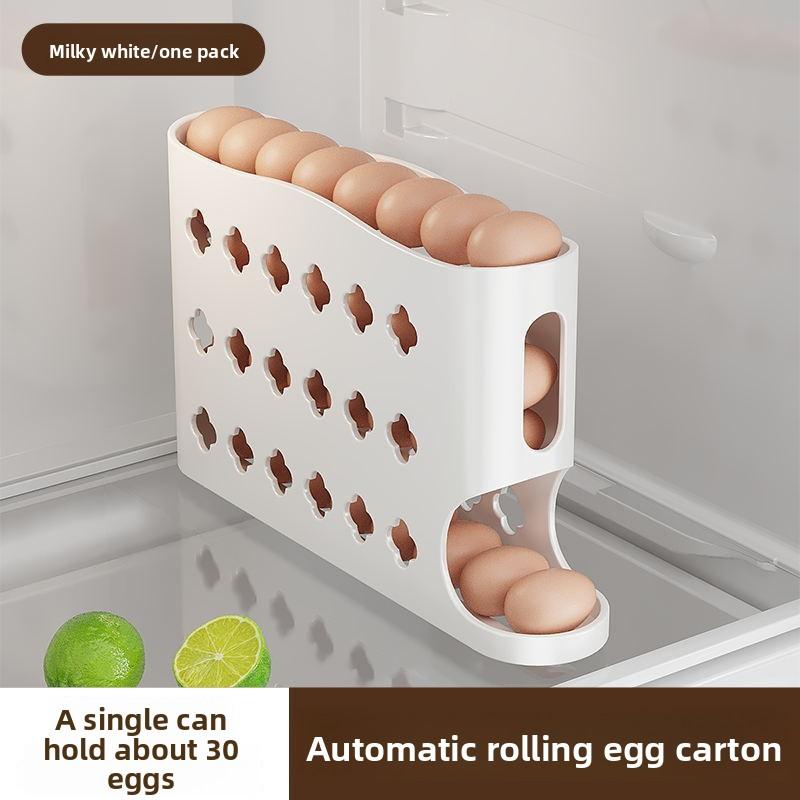 

Раздвижной контейнер для хранения яиц для холодильника, органайзер из пищевого пластика, современный контейнер для хранения яиц B белый