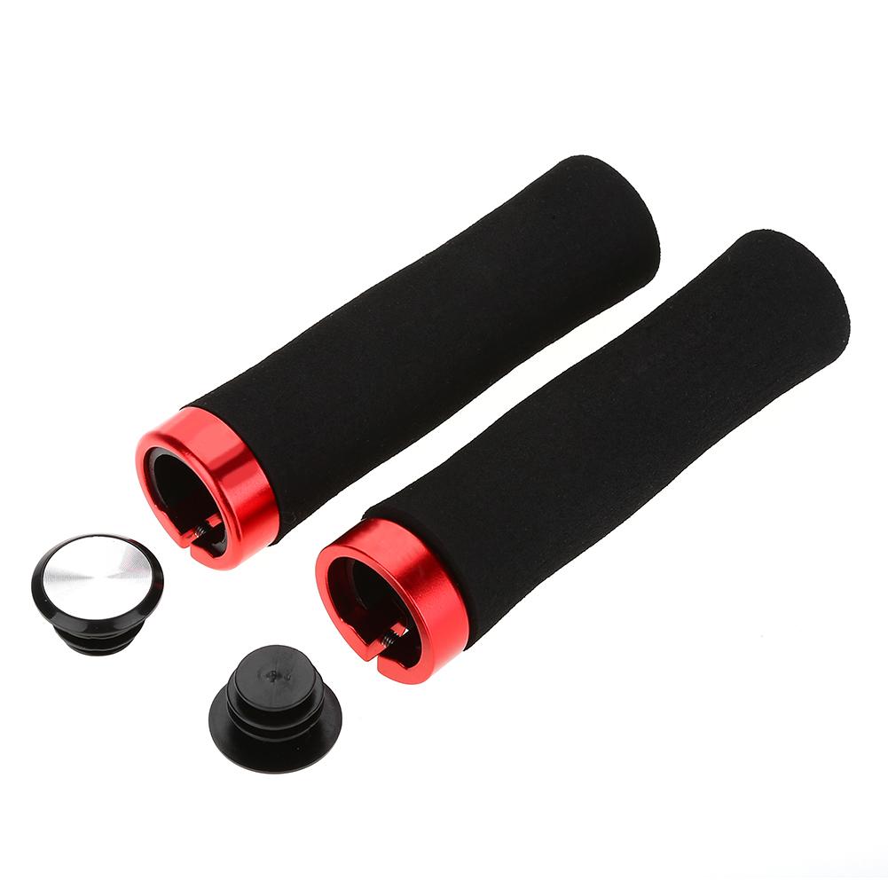 1 Pair Cycling Handle Bar End Bike Lock on Handlebar Grips Accessory (Black)