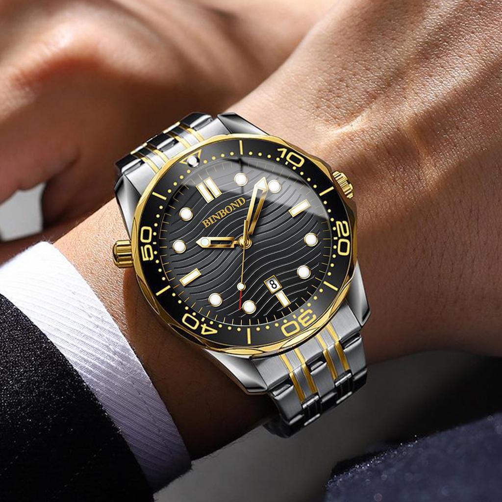 BINBOND Casual Fashion Ultra-thin Sea Horse Series Quartz Men's Watch Date Waterproof Luminous Sports Business Men's Wrist watch