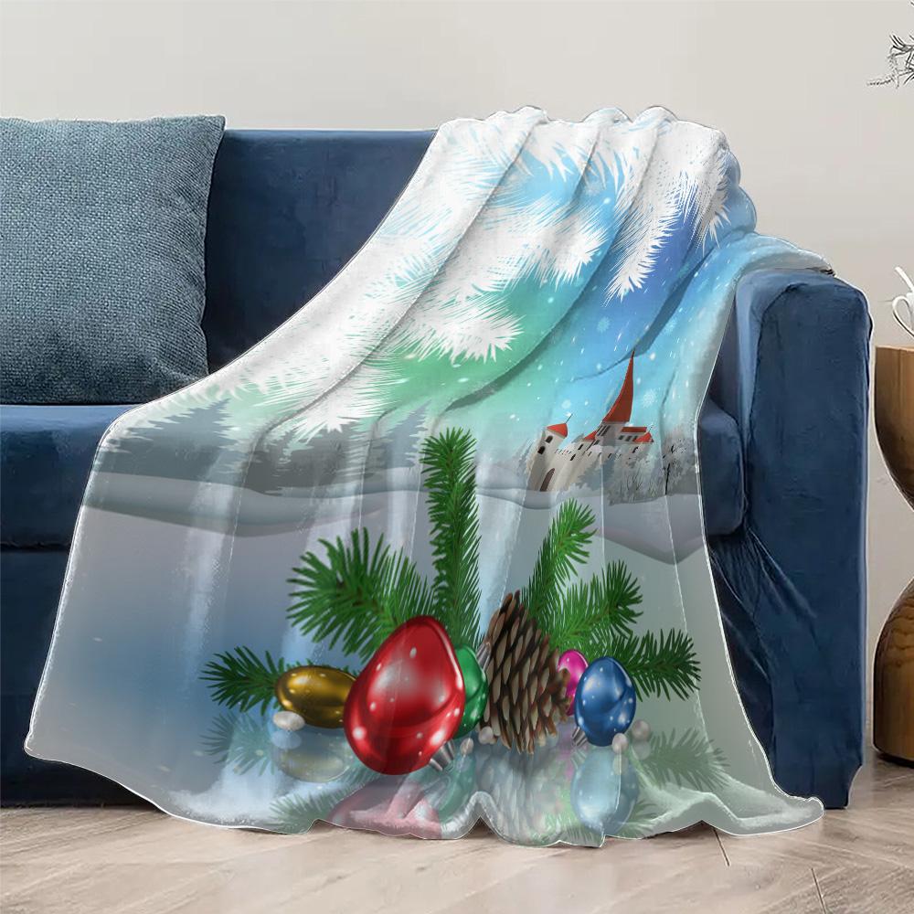 Winter Castle Tapestry Cozy Home Decor Nordic Style Throw Blanket Christmas Gift Dorm Room Decor Scenic Wall Hanging Holiday Vib