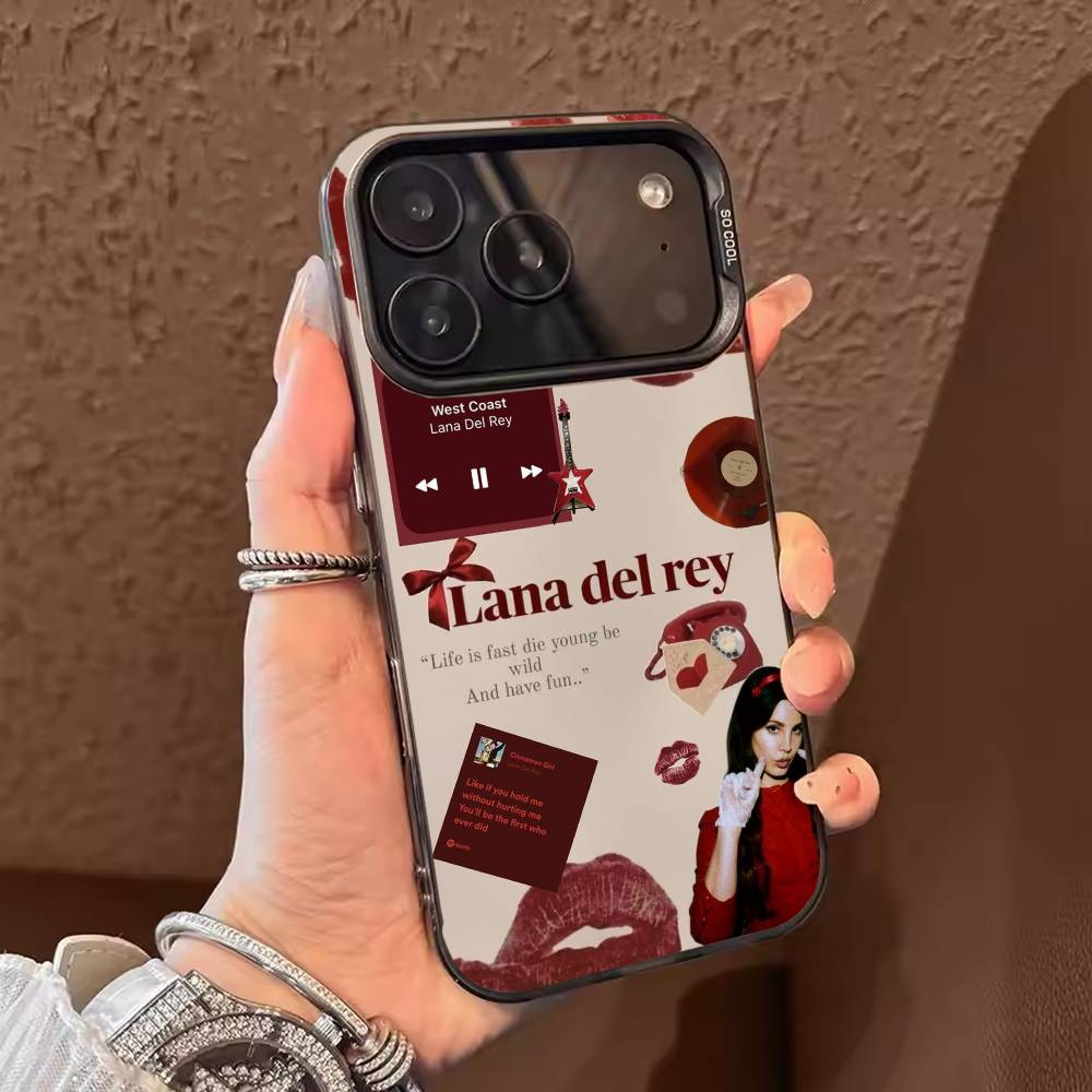 Lana Del R-Rey Phone Case For iPhone 17 16 15 14 13 12 11 Pro Max Plus Silver candy Matte Cover