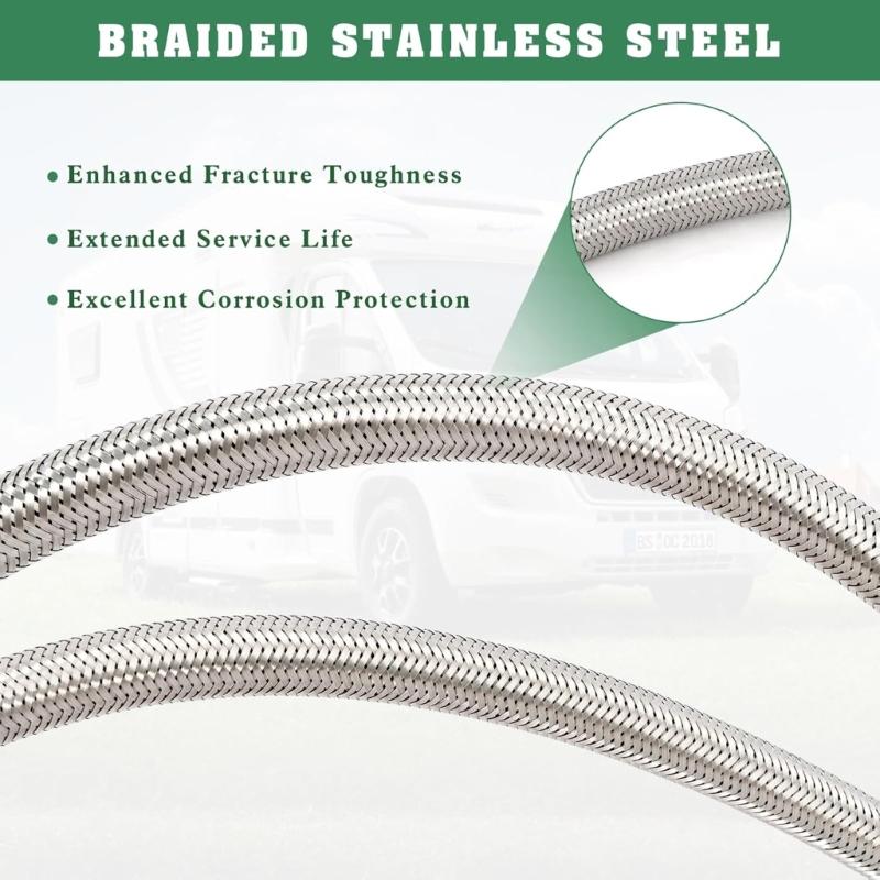 2pack Durability Propane Hose High Pressures Garden Flexible Hose for Reliability Gas Flows In Outdoor Appliances