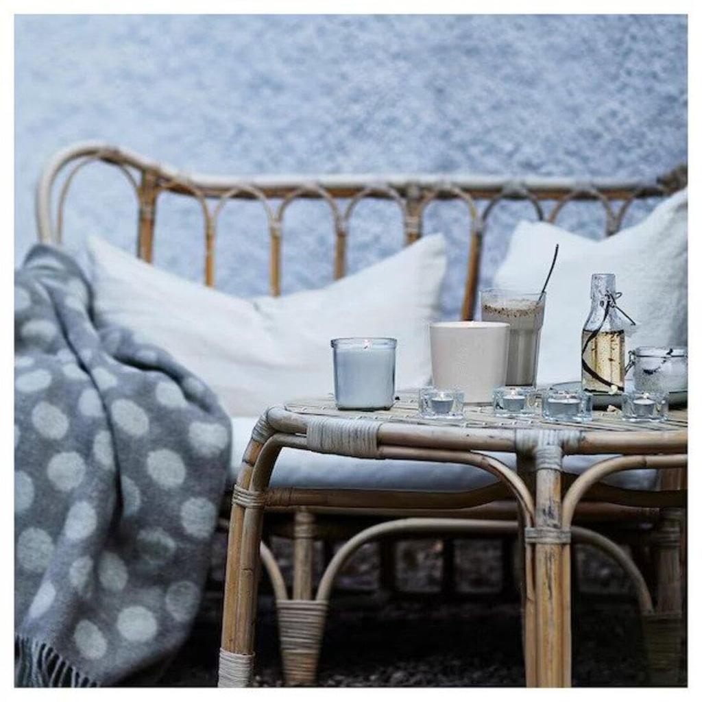 IKEA JAMLIK: Scented Block Candles, 10 Cm, Set of 3, Vanilla/Light Beige (905.023.18)