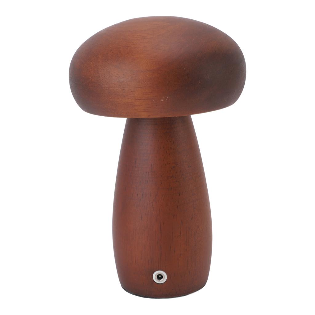 Wood Mushroom Lamp USB Charging Mushroom Table Lamp Touch Control Dimmable Bedside Light for