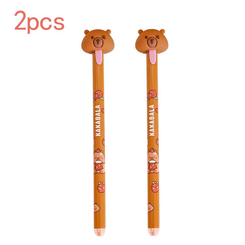 Cute Capybara Erasable Ballpoint Pen, Student Cartoon Magic Eraser Water Pen, High-Aesthetic Capybara Writing Stationery