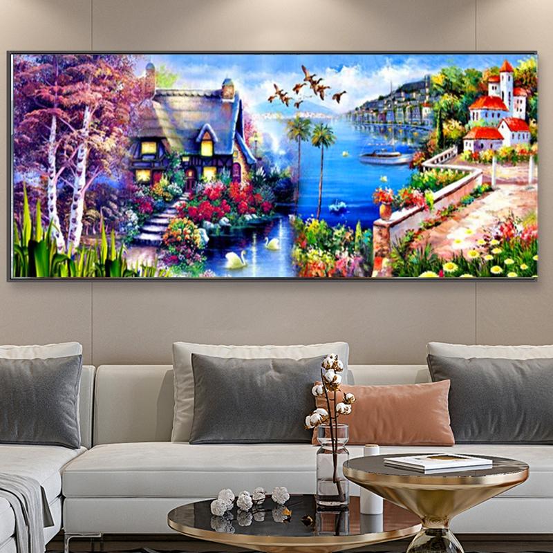 

40x100 5D Алмазная картина Полный горный хрусталь Вышивка Мозаика Вышивка крестом Домашний декор Домашние развлечения