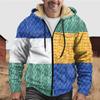 Men'S Winter Zipper Hooded Fleece Sweatshirt With Patch Pocket Casual Jacket