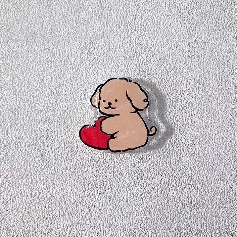 Magnetic Socket Pocket Stand Phone Grip Tok Bracket Korean Cute Cartoon Puppy Grip For iPhone Samsung Xiaomi Ring Finger Holder