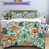 3pcs Christmas Holiday Gift, Gingerbread House Bedding Set with 1 Quilt Cover and 2 Pillowcases (No Core), Festive Decorative Polyester Fabric