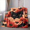 1PC Black Cat Print Blanket, Throw For Sofa, Bed, Travel, Printing Blanket With Soft And Warm Fabric Yy250918206