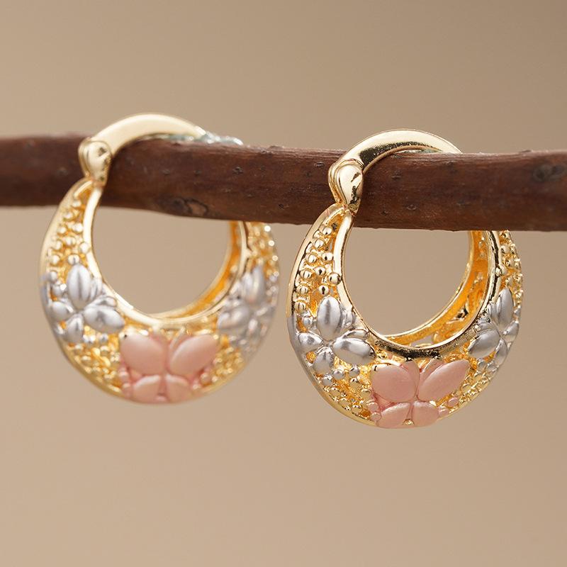 

1 Pair, Stylish, Elegant, Pastoral, Three-color Butterfly Earrings
