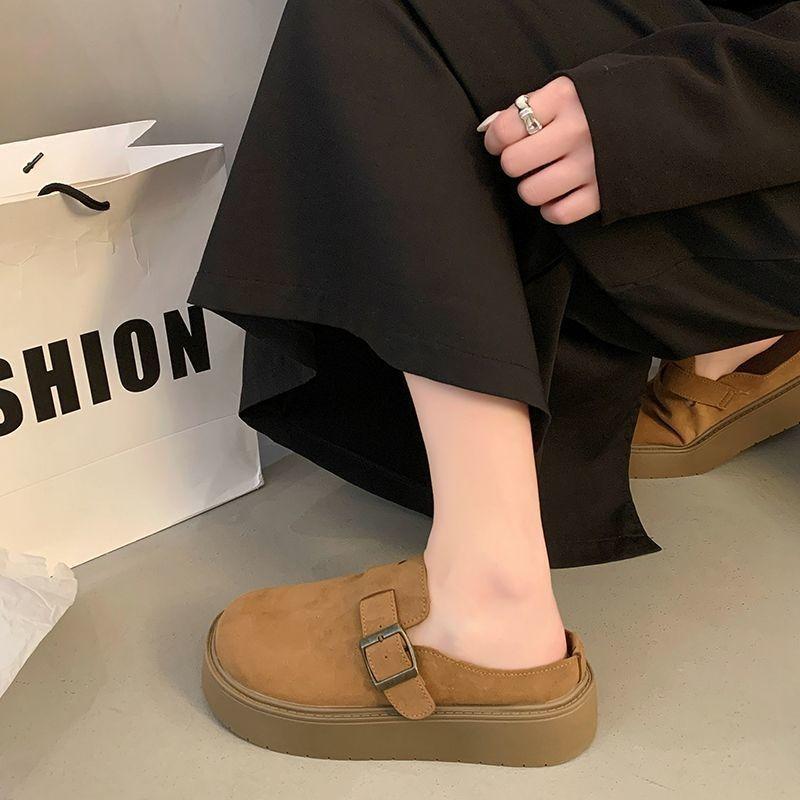 Muffin thick bottom bag head half drag women wear new spring and summer one pedal lazy
